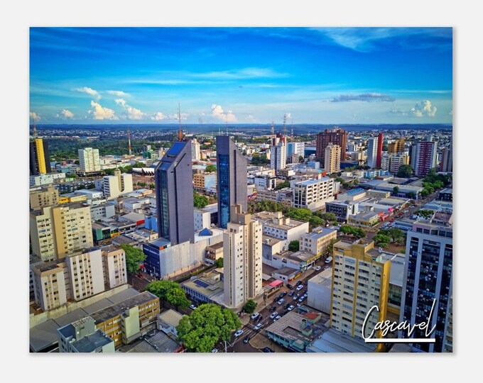 Cascavel Brazil Travel Poster Wall Art | Cascavel Home Decor | Cascavel Cityscape Digital Print | Cascavel Skyline Hangings Photo Present