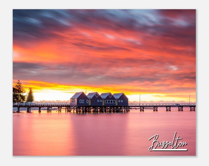 Busselton Australia Travel Poster Wall Art | Busselton Home Decor | Busselton Sunset View Print | Busselton Coastline Hangings Photo Gift