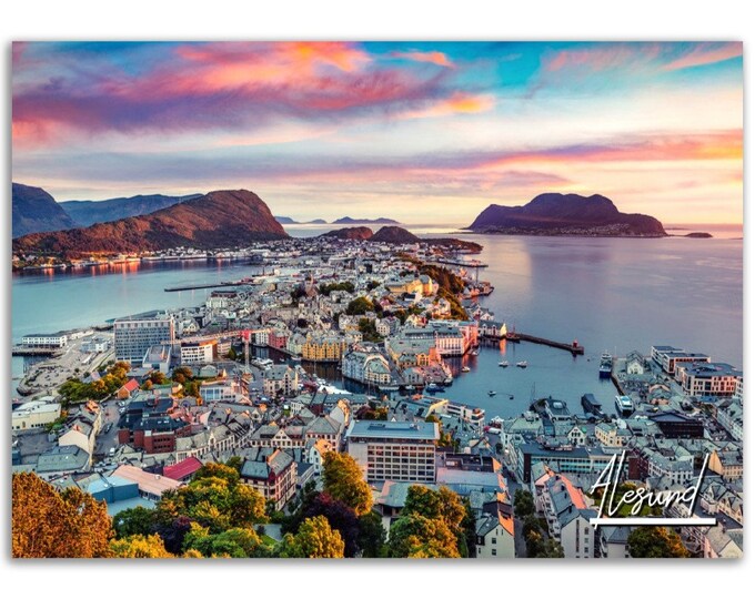 Alesund Poster Print Wall Art | Alesund Home Decor | Alesund Digital Print Collectible | Alesund Horizontal | Alesund Hangings Travel Photo