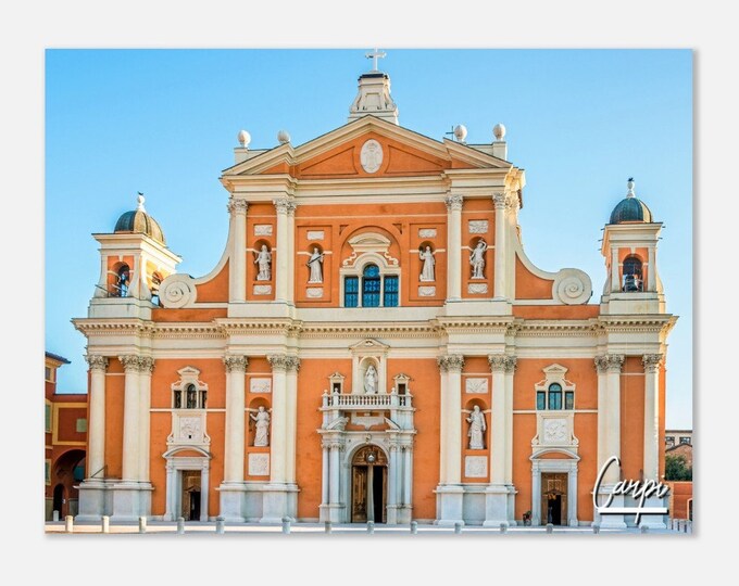 Carpi Italy Travel Poster Wall Art | Carpi Home Decor | Carpi Cathedral of Assumption Print | Carpi Church Horizontal | Carpi Hangings Photo