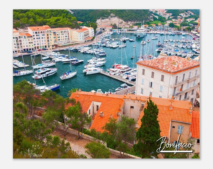 Bonifacio France Poster Wall Art | Bonifacio Coast Home Decor | Bonifacio Town Print | Bonifacio Horizontal | Bonifacio Hanging Travel Photo