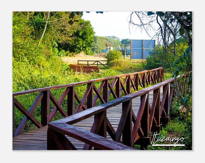 Ituzaingó Argentina Travel Poster Wall Art | Ituzaingó Home Decor | Ituzaingó Wooden Bridge Print | Ituzaingó Horizontal | Ituzaingó Photo