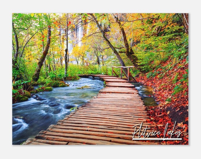 Plitvice Lakes National Park Croatia Travel Poster Wall Art | Plitvice Lakes Hiking Route Home Decor Print | Plitvice Lakes Waterfalls Photo