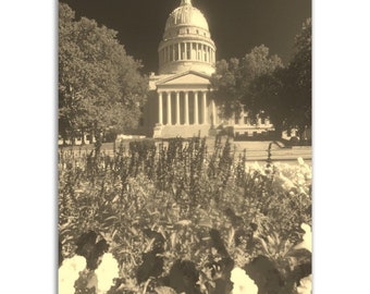 Charleston West Virginia Print: Sepia Vintage Travel Poster