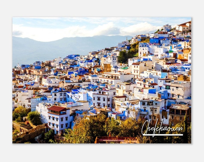 Chefchaouen Morocco Poster Print Wall Art | Chefchaouen Home Decor | Chefchaouen Print Collectible | Chefchaouen Hanging Travel Photo Photo