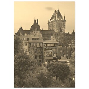 vintage Québec Canada Affiche de voyage Impression Wall Art | Décoration rétro de la ville de Québec | Art imprimé de la ville de Québec | Photo Sépia de Québec