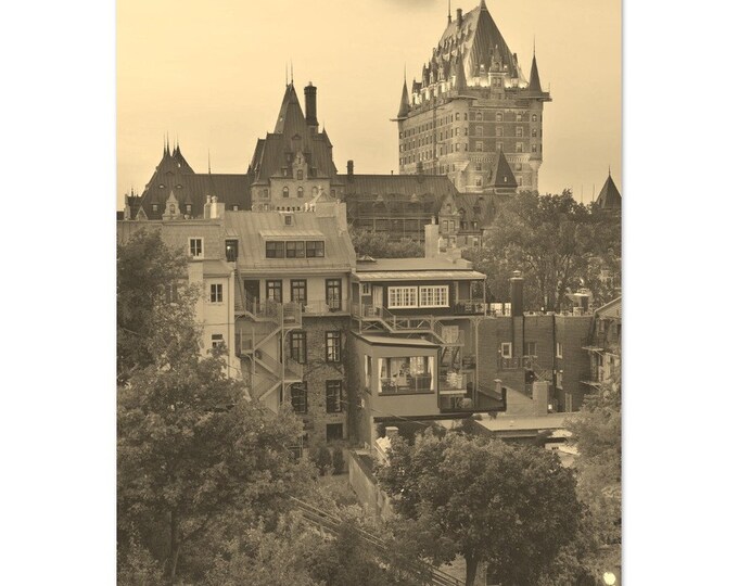 Vintage Quebec City Canada Travel Poster Print Wall Art | Retro Quebec City Home Decor | Quebec City Print Art | Quebec City Sepia Photo