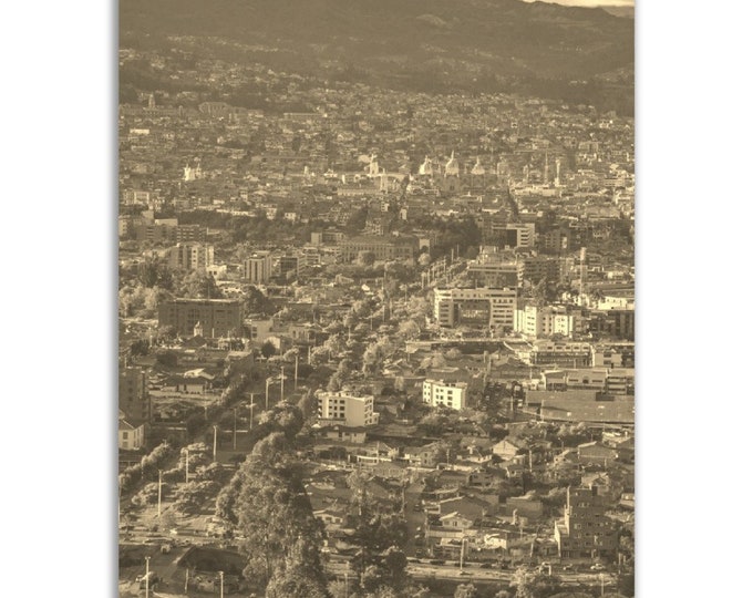 Vintage Cuenca Ecuador Poster Print | Retro Cuenca City Sepia Photo Gift | Cuenca Wall Art Home Decor | Vertical Cuenca Travel City Poster