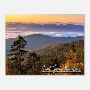 Great Smoky Mountains National Park Poster Print Wall Art | Forest Nature Home Decor Gift USA Hangings Prints Horizontal Travel Photo Print