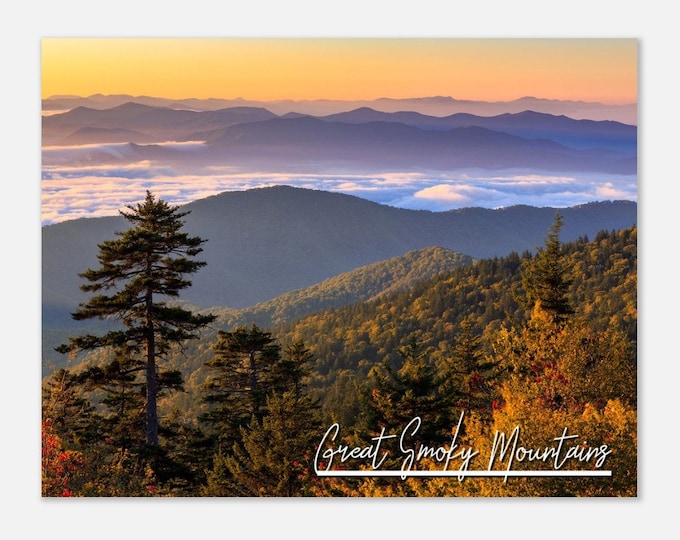 Great Smoky Mountains National Park Poster Print Wall Art | Forest Nature Home Decor Gift USA Hangings Prints Horizontal Travel Photo Print