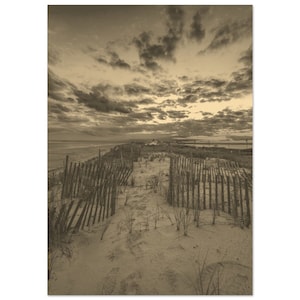 Vintage Southampton New York Travel Poster Print Wall Art | Retro Southampton Hayes Beach Home Decor Vertical | Southampton Sepia Photo
