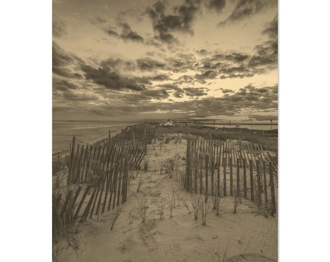 Vintage Southampton New York Travel Poster Print Wall Art | Retro Southampton Hayes Beach Home Decor Vertical | Southampton Sepia Photo