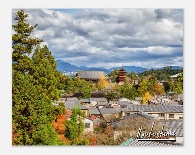Itsukushima Japan Poster Wall Art | Itsukushima Skyline Home Decor | Itsukushima City | Itsukushima Horizontal | Itsukushima Travel Photo