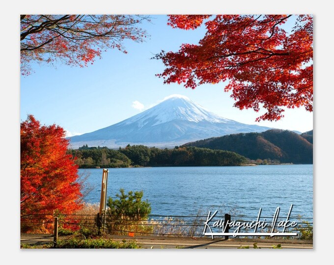Kawaguchi Lake Japan Poster Wall Art | Kawaguchi Home Decor | Kawaguchi Print | Kawaguchi Lake Nature | Kawaguchi Fuji Mountain Travel Photo