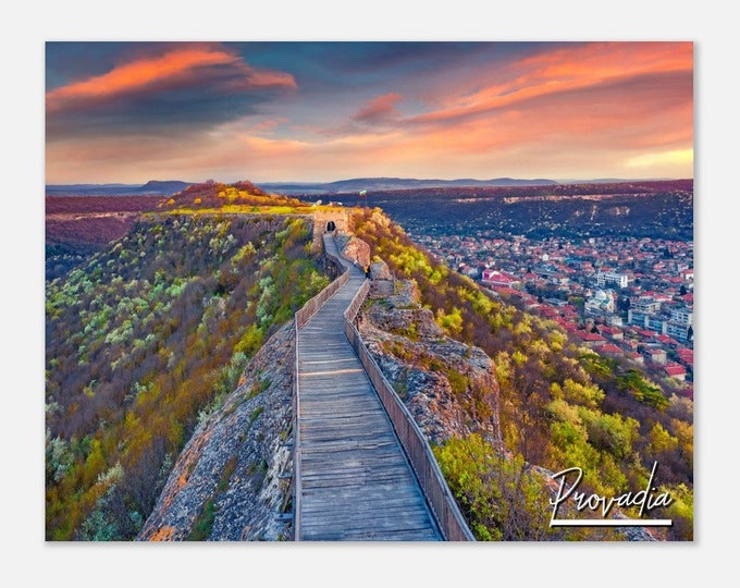 Provadia Bulgaria Travel Poster Print Wall Art | Provadia Town Home Decor | Provadia Cherry Trees Hills Horizontal | Provadia Colorful Photo