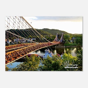 Wheeling West Virginia Poster Print Wall Art | Wheeling Cityscape Skyline Home Decor Gift Hangings | Wheeling Prints Horizontal Travel Photo