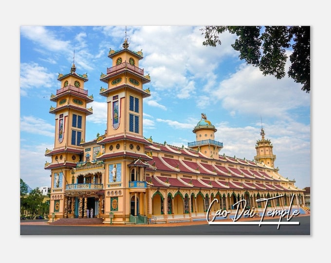 Cao Dai Temple Building Vietnam Travel Poster Wall Art | Cao Dai Home Decor | Cao Dai Temple Tay Ninh Province Digital Print | Hanging Photo