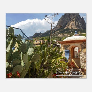 Peña de Bernal Mexiko Poster Wandkunst | Peña de Bernal Kakteen Dekor | Peña de Bernal Hoher Monolith | Peña de Bernal Reisefoto