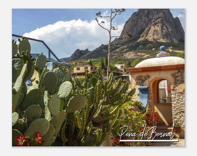 Peña de Bernal Mexico Poster Wall Art | Peña de Bernal Cacti Decor | Peña de Bernal High Monolith | Peña de Bernal Travel Photo