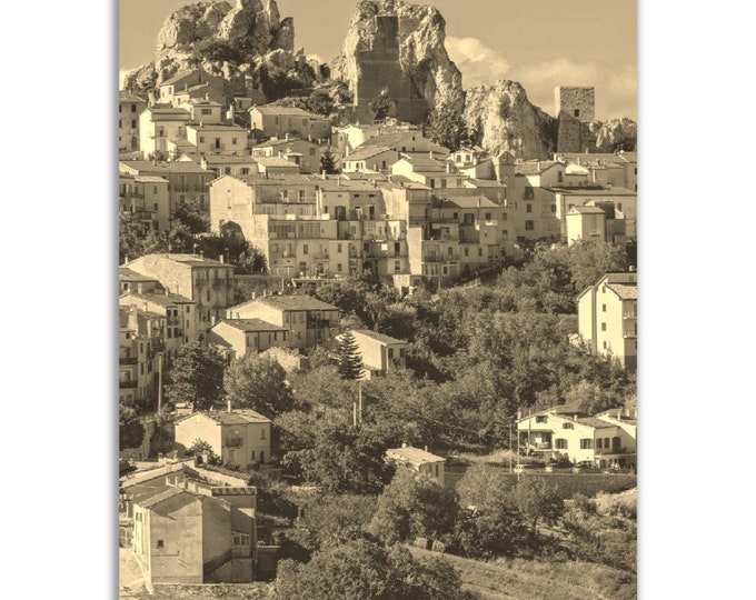 Vintage Molise Italy Poster Print | Retro Molise Black White Sepia Photo Gift | Molise Wall Art Home Decor | Vertical Travel City Poster