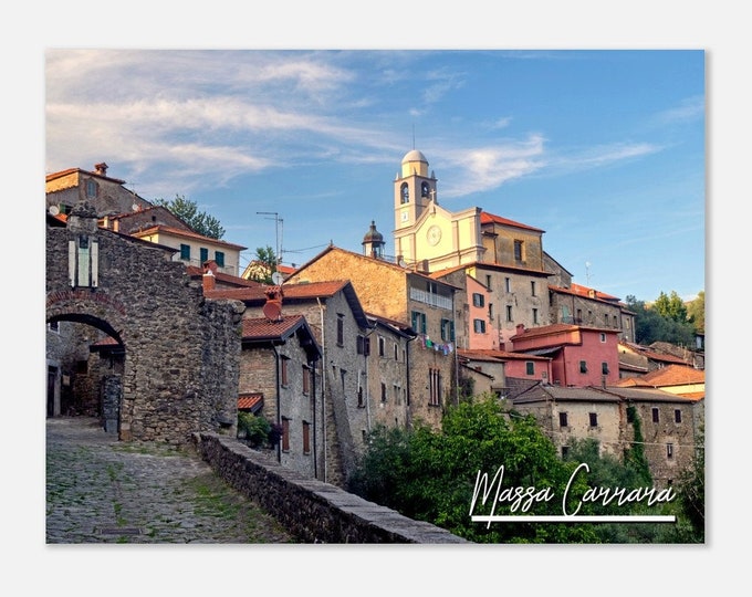 Massa Carrara Italy Poster Wall Art | Massa Carrara Street Home Decor | Old Village Landscape Digital Print | Hangings Travel Photo Present