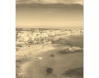 Vintage Ayia Napa Cyprus Poster: Retro Sepia Travel Print