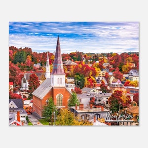 Montpelier Vermont Poster Print Wall Art | Montpelier Autumn Home Decor Gift Hanging | Montpelier Print | Montpelier Horizontal Travel Photo
