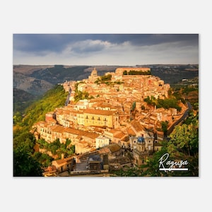 Ragusa Italia Cartel Impresión Arte de la pared / Ragusa Home Decor / Ragusa Skyline Print / Ragusa Citycape Horizontal / Ragusa Hangs Travel Photo