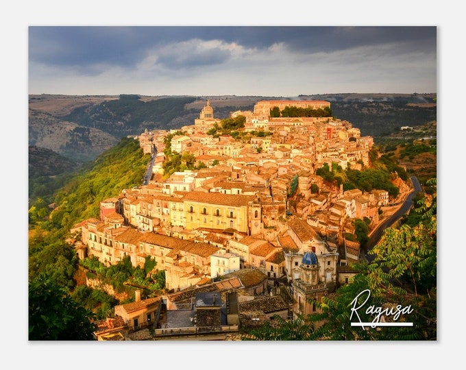 Ragusa Italy Poster Print Wall Art | Ragusa Home Decor | Ragusa Skyline Print | Ragusa Citycape Horizontal | Ragusa Hangings Travel Photo