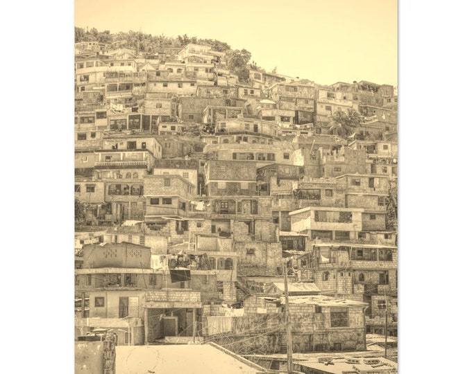 Vintage Labadee Haiti City Travel Poster Print Wall Art | Retro Labadee Mountain Home Decor | Labadee Print Vertical | Labadee Sepia Photo