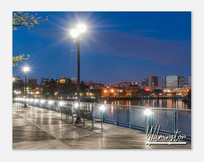 Wilmington Delaware Poster Print Wall Art | Wilmington Skyline Cityscape Art Home Decor Gift Hangings | Wilmington Horizontal Travel Photo