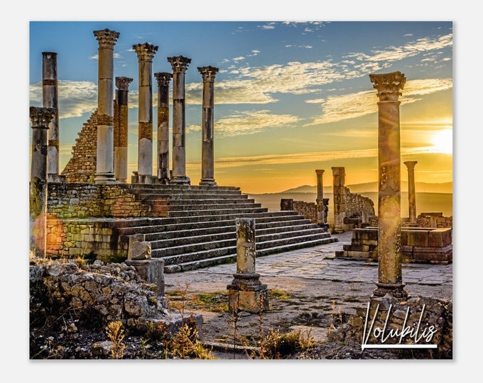 Volubilis Morocco Travel Poster Wall Art | Volubilis Home Decor | Volubilis Berber City Print Horizontal | Volubilis Hangings Photo Present