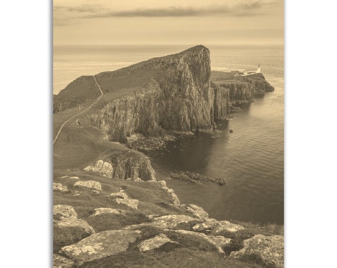 Isle of Skye Poster Vintage Scotland Print | Retro Isle of Skye Sepia Photo Gift | Isle of Skye Wall Art Home Decor | Vertical Travel Print