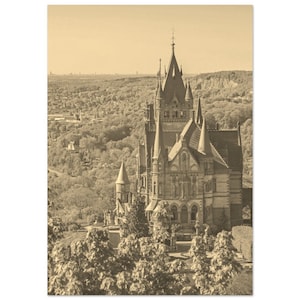 Vintage Bonn Germany Travel Poster Print Wall Art | Retro Bonn Home Decor | Bonn Cathedral Print Vertical | Bonn Church Sepia Photo Present