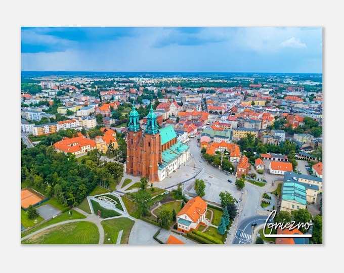 Gniezno Poland Travel Poster Wall Art | Gniezno Ancient Cathedral Home Decor | Gniezno Old Town Print | Gniezno Cityscape Hangings Photo