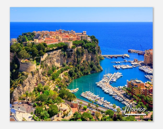 Monaco Poster Print Wall Art Monaco Home Decor | Monaco Old Town Europe Collectible | Monaco Coast Horizontal | Monaco Hanging Travel Photo