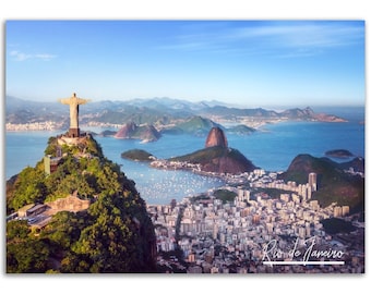 Rio de Janeiro Poster Print: Copacabana Beach & Christ the Redeemer
