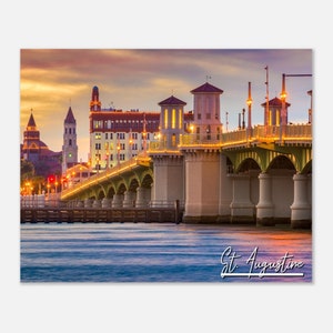 St. Augustine Florida Poster Print Wall Art | St. Augustine Cityscape Skyline Home Decor Print | St. Augustine Hangings Travel Photo Present