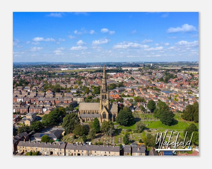 Wakefield England Poster Print Wall Art | Wakefield Home Decor | Wakefield Skyline Print | Wakefield Town | Wakefield Hangings Travel Photo
