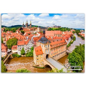 Bamberg Alemania Poster Print Wall Art / Ciudad histórica Decoración del hogar Regalo Colgaduras / Bamberg Digital Prints / Bamberg Horizontal Travel Photo