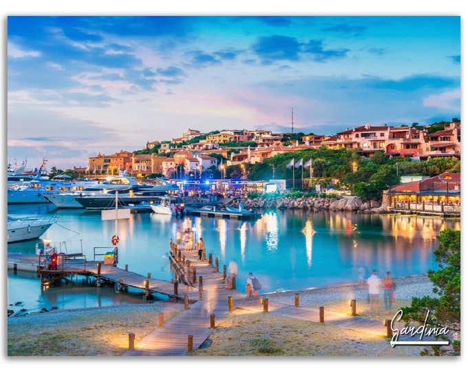 Sardinia Poster Print Italy Wall Art Decor | Coastal City Photo Mediterranean Home Decoration | Italy Traveler Gift | Horizontal Photography