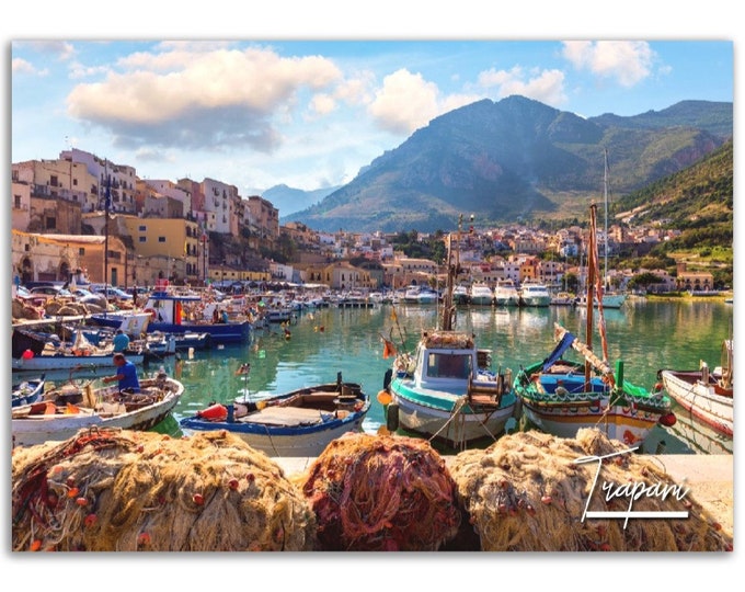 Trapani Poster Print Wall Art | Trapani Home Decor | Trapani Digital Print Collectible | Trapani Horizontal | Trapani Hangings Travel Photo