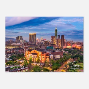 Taipei Taiwan Poster Print Wall Art | Taipei Home Decor | Taipei Print Collectible | Taipei Horizontal | Taipei Hangings Travel Photo Gifts