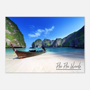 Phi Phi Islands Tailandia Poster Wall Art / Phi Phi Beach Islands Home Decor Print / Phi Phi Islands Coastal Limestone Cliff Travel Foto