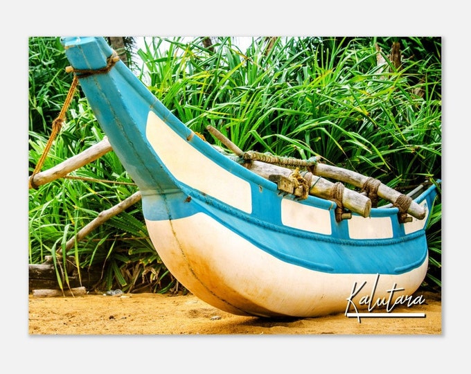 Kalutara Sri Lanka Poster Wall Art | Kalutara Home Decor | Tropical Kalutara Digital Art | Kalutara Boat Horizontal | Kalutara Travel Photo