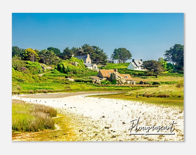 Plougrescant France Travel Poster Wall Art | Plougrescant Village Home Decor | Plougrescant Landscape Print | Plougrescant Horizontal  Photo
