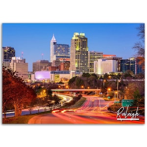 Raleigh Poster Print Wall Art | Raleigh Home Decor | Raleigh Digital Print Collectible | Raleigh Horizontal | Raleigh Hangings Travel Photo