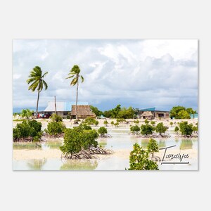 Tarawa Kiribati Poster Wall Art | Tarawa Village Home Decor | Tarawa Gilbert Islands Print | Caribbean Paradise Tarawa Hangings Travel Photo