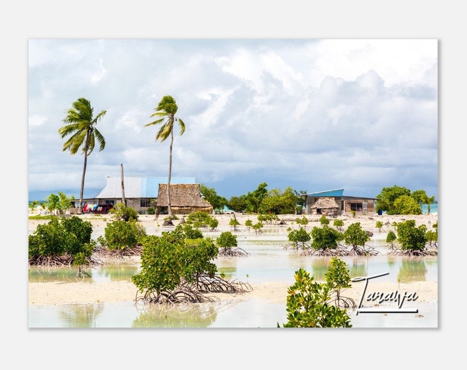 Tarawa Kiribati Poster Wall Art | Tarawa Village Home Decor | Tarawa Gilbert Islands Print | Caribbean Paradise Tarawa Hangings Travel Photo