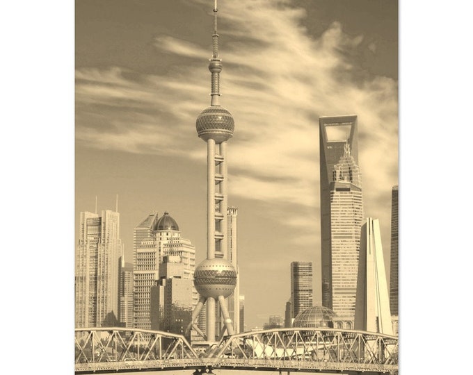 Vintage Shanghai China Travel Poster Wall Art | Shanghai Home Decor | Shanghai Digital Print | Shanghai Vertical | Shanghai Hangings Photo